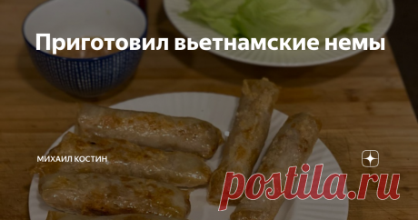 Приготовил вьетнамские немы С вьетнамскими жаренными роллами или немами (nems) я познакомился в середине 80-ых и с тех пор наши отношения развиваются только по нарастающей. Хотя немы входят в список моих любимых блюд, сам я готовить их как-то побаивался. А тут наткнулся на аппетитное видео их изготовления и решился.