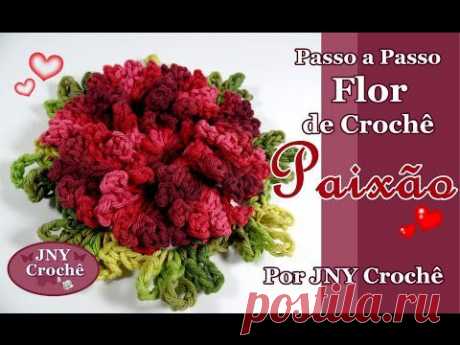 Passo a Passo Flor de Crochê Paixão por JNY Crochê