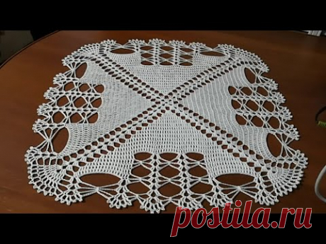 Квадратная САЛФЕТКА крючком. Салфеточка для начинающих.