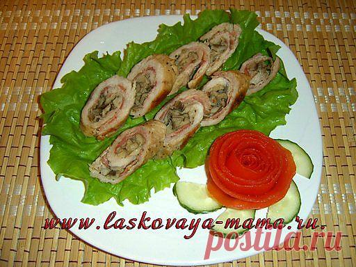 (+1) тема - Вкусные рулеты из свинины с грибами и беконом | Любимые рецепты