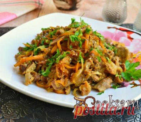 Куриные желудочки по-корейски фото рецепт приготовления