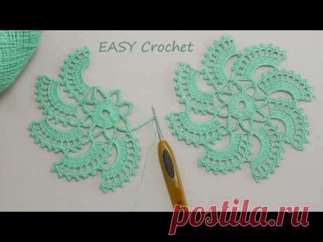 Очень просто!!! Цветочные мотивы ВЯЗАНИЕ КРЮЧКОМ для начинающих EASY Flower Pattern Crochet