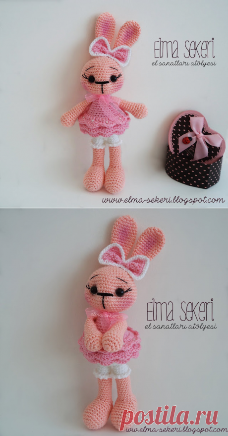 Elma Şekeri El Sanatları Atölyesi - Amigurumi Bebekler ve Örgü Modelleri: İnci Tavşan / Amigurumi Pearl Pabbit