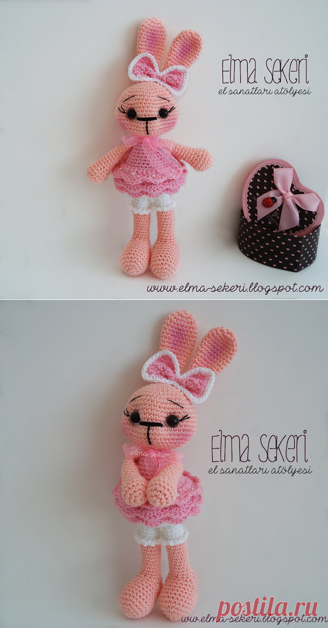 Elma Şekeri El Sanatları Atölyesi - Amigurumi Bebekler ve Örgü Modelleri: İnci Tavşan / Amigurumi Pearl Pabbit