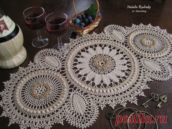 Очень красивая салфетка крючком. Cхемы красивых салфеток связанных крючком |