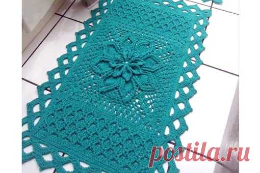 Коврик с объемным цветком 
#Коврики@shedevry_kruchkom