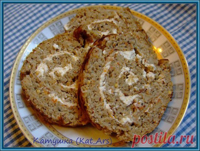 Рулет из баклажан с творожным сыром