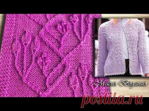 Цветущая сакура. Сказочный узор спицами из японского журнала
