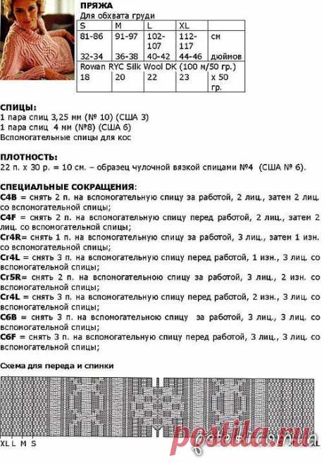 Свитер от Rowan НЕЖНЫЕ АРАНЫ. Описание, схемы