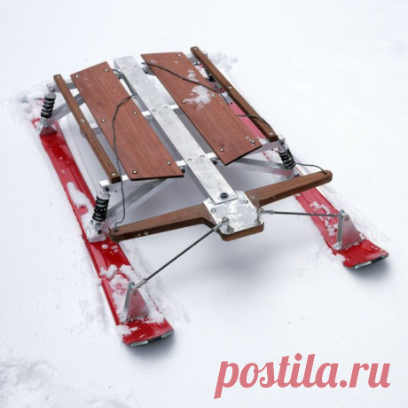 Самодельные лыжные сани на амортизаторах