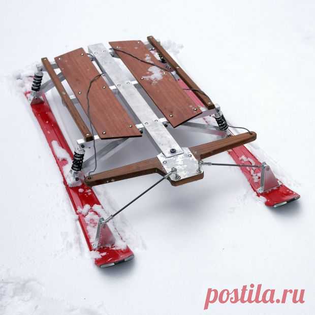 Самодельные лыжные сани на амортизаторах