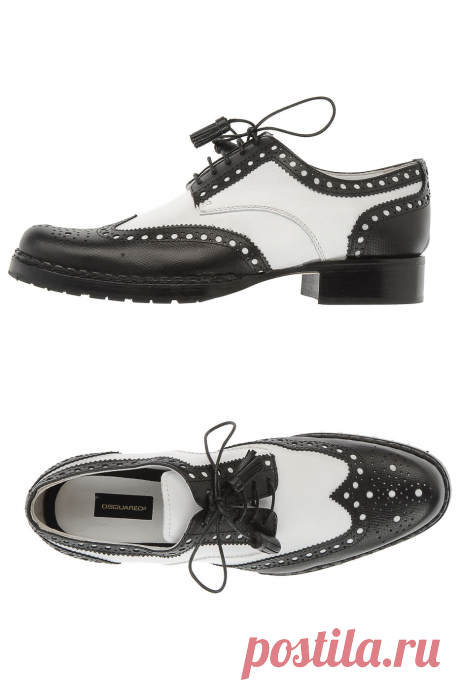 Туфли от DSquared2 купить по цене 11 250руб, артикул 44431029NB WHITE AND BLACK