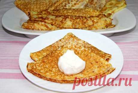 Тонкие не рвущиеся блины на крахмале (по рецепту Альбины) - рецепт с  | Все Блюда