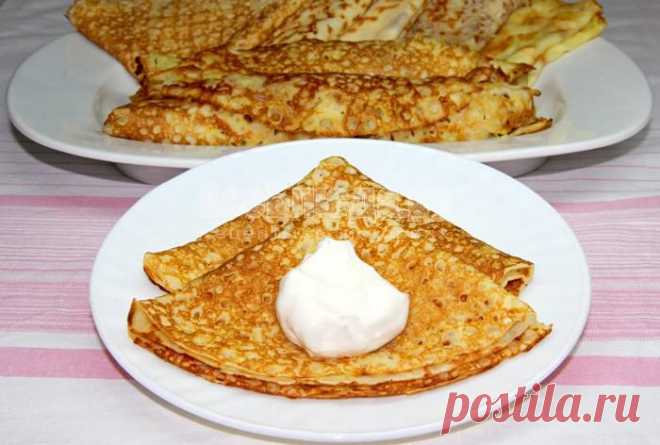 Тонкие не рвущиеся блины на крахмале (по рецепту Альбины) - рецепт с  | Все Блюда