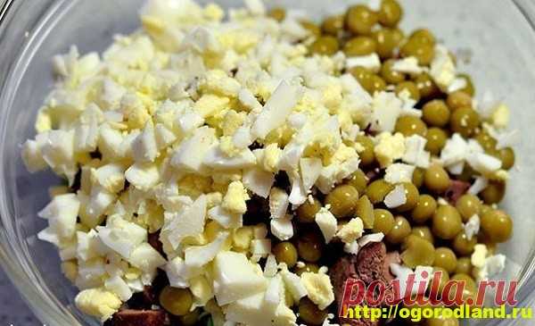 Салат с печенью и сыром. Пошаговый рецепт приготовления.