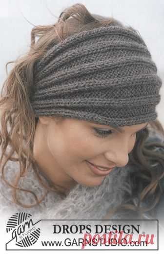 Saturn Rings / DROPS 86-10 - Gratis breipatronen van DROPS Design DROPS Hoofdband van “Alaska” en DROPS sjaal van “Vienna”