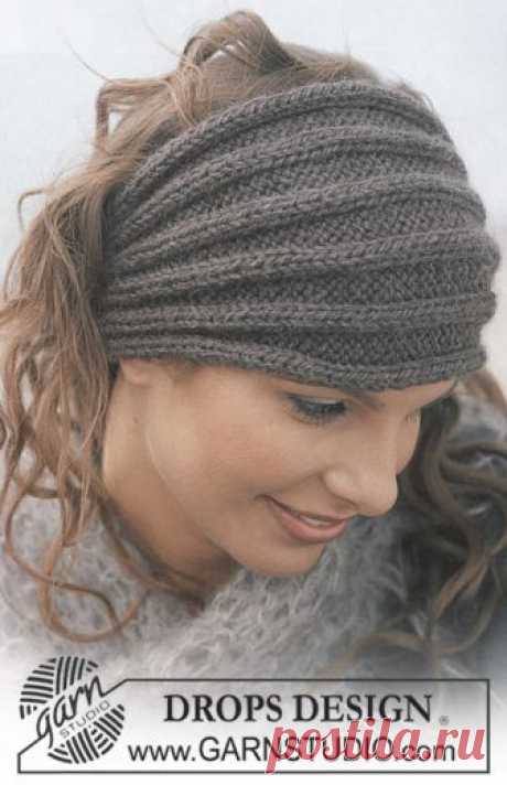 Saturn Rings / DROPS 86-10 - Gratis breipatronen van DROPS Design DROPS Hoofdband van “Alaska” en DROPS sjaal van “Vienna”