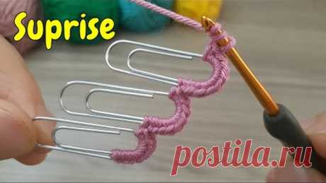 Super easy crochet with a paperclip (Knitting Love) 📎📎📎Ataç ile şahane tığ işi örgü modeli
