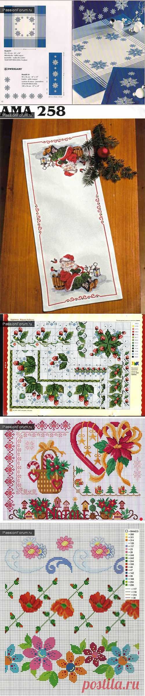 УЗОРЫ ДЛЯ СКАТЕРТЕЙ И САЛФЕТОК. ЧАСТЬ 13 / Вышивка крестиком / PassionForum - мастер-классы по рукоделию