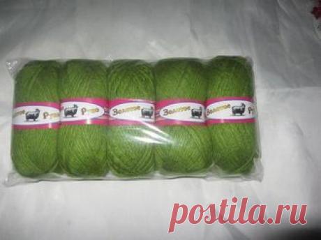 пряжа для вязания с козьим пухом - пряжа с пухом цвет АСПАРАГУС