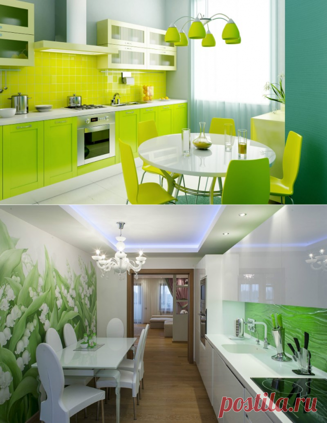 Зеленая кухня в интерьере: дизайн кухни в зеленых тонах