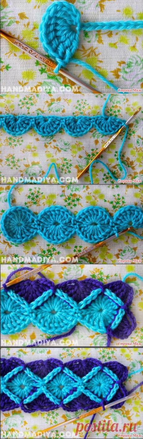 Прямоугольный плед баварской вязкой.