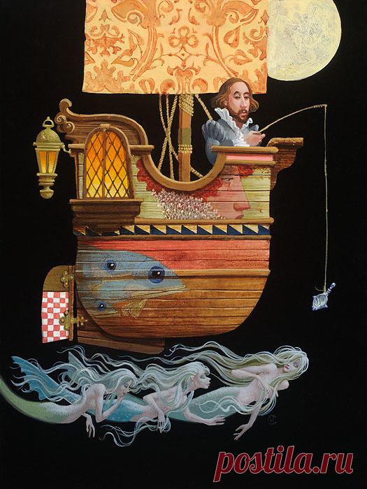 Джеймс К. Кристенсен - Рыбалка для русалок - ОГРАНИЧЕННОЕ ИЗДАНИЕ КАНВА