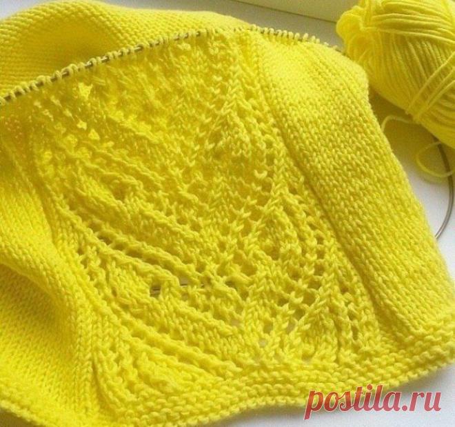 Красивый узор спицами