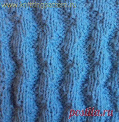 Как вязать резинку на спицах Резинка Зигзаг