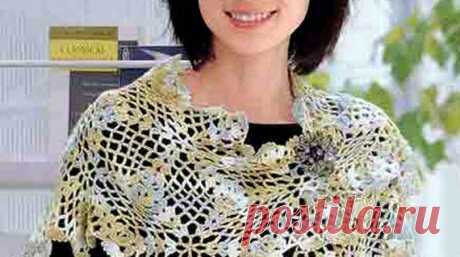 Ажурная накидка. Крючком. Схема