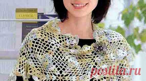 Ажурная накидка. Крючком. Схема
