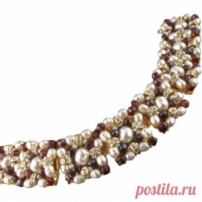 Miriam Haskell Ruby Glass Rhinestone Bracelet 1950's from giddy on Ruby Lane