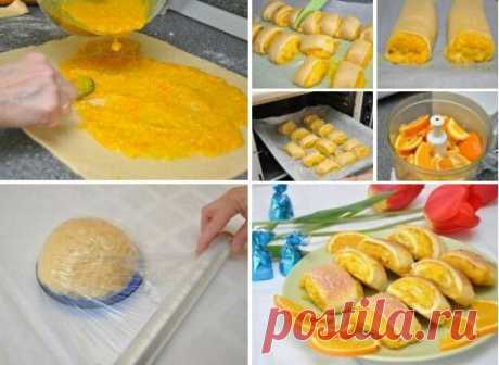 Мягкие апельсиновые печеньки.