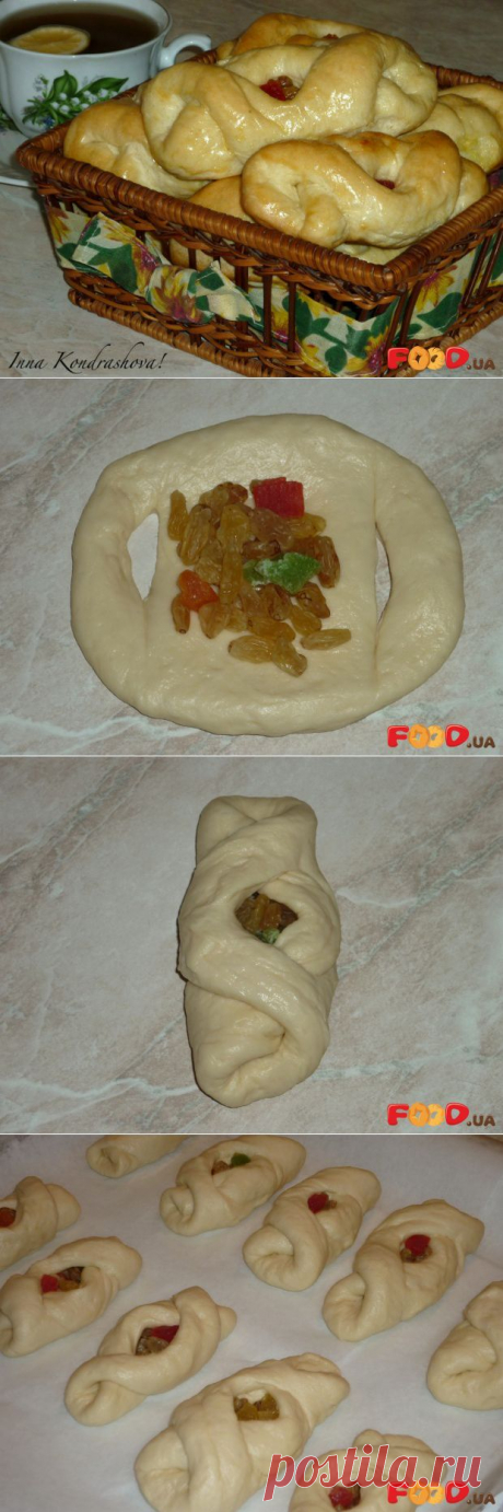 Булочки с изюмом и цукатами.