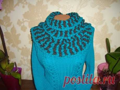 Платье спицами + снуд крючком