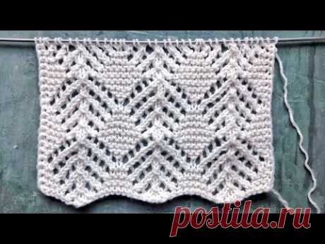Ажурные ромбы спицами для вязания плечевых изделий, палантинов