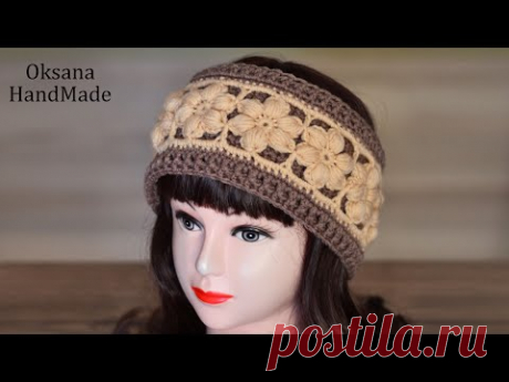Повязка на голову крючком. Мастер класс. crochet headband pattern