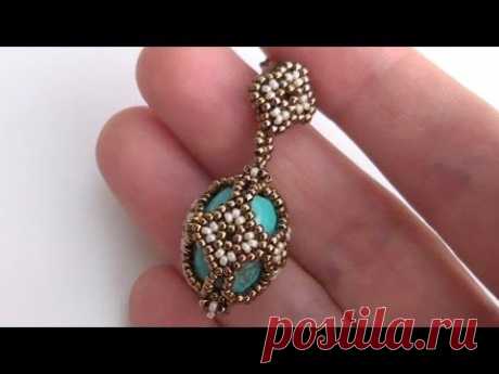 BeadsFriends: Beaded earrings made using Seed beads and turquoise pearls