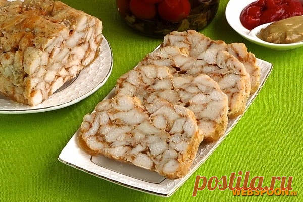 Хлебец Мраморный из куриного филе с желатином, запеченный в "рукаве"
Куриное филе 800 г  
Желатин 20 г	
Паприка сладкая молотая 1 ст. л.	
Перец чёрный молотый 0.5 ч. л.
Соль 1.5 ч. л.	
Укроп сухой 0.5 ч. л.
Чеснок 3 зубчика