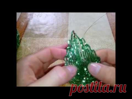 Нежная роза из бисера.Часть 3 - Листочки.