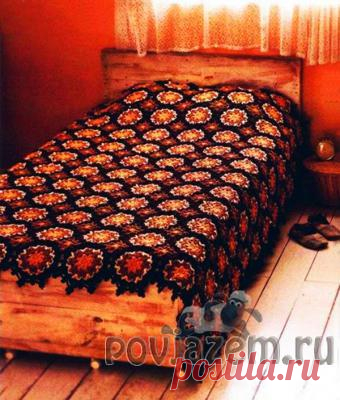 Плед крючком вязаный из мотивов