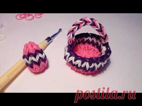 КОРЗИНОЧКА для пасхальных яиц, Радужки Rainbow Loom