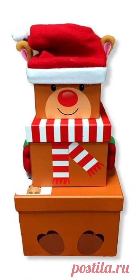 Set of 3 Novelty Stacking Xmas Gift Present Boxes Kids Snowman/Elf/Santa Claus | eBay