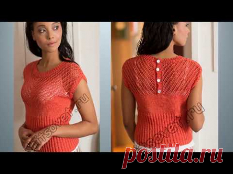 Летние блузы, кофточки, топы спицами со схемами. Вязание. Knitting \ Knitted \ Diy