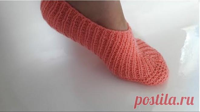 Следки на двух спицах легкий способ вязания