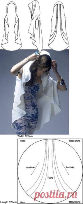 ИНТЕРЕСНЫЕ ВЫКРОЙКИ БЛУЗОК И КАПЮШОНА