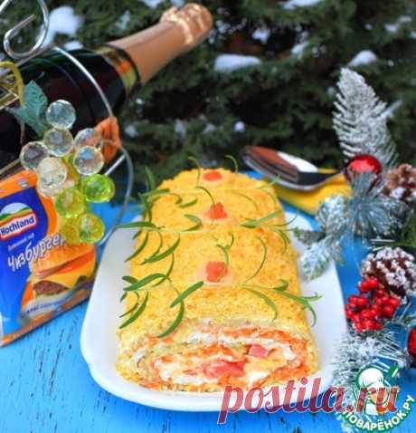 Салат-рулет с форелью и плавленым сыром – кулинарный рецепт