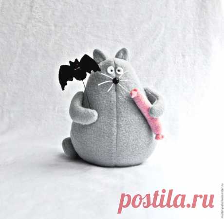 Купить ТолстоКот Федя - серый, толстый кот, кот, любителям кошек, подарок на день рождения