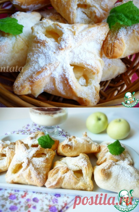 Слойки с творогом и яблоком – кулинарный рецепт