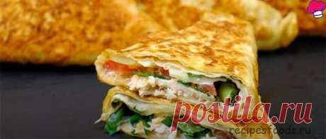 Конвертики из лаваша с сочной вкуснятиной